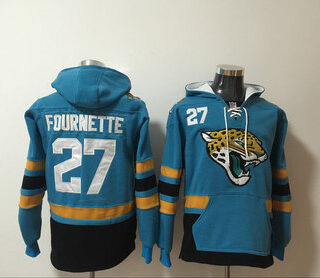 Nike Jaguars 27 Leonard Fournette Teal All Stitched Hooded Sweatshirt