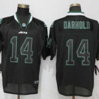 Nike Jets 14 Darnold Lights Out Black Elite Jerseys