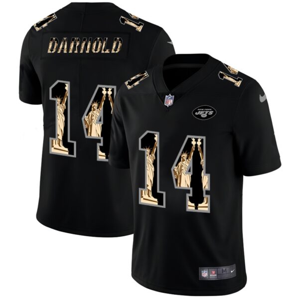 Nike Jets 14 Sam Darnold Black Statue Of Liberty Limited Jersey