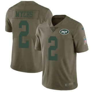 Nike Jets #2 Jason Myers Olive Youth Stitched NFL Limited 2017 Salute to Service Jersey