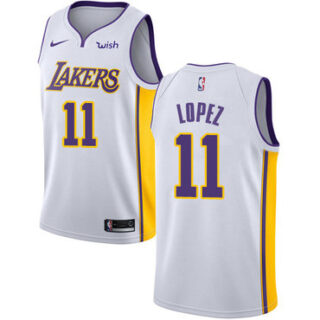 Nike Lakers #11 Brook Lopez White NBA Swingman Association Edition Jersey