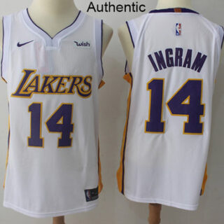 Nike Lakers #14 Brandon Ingram White NBA Authentic Association Edition Jersey