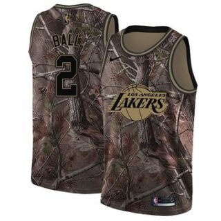 Nike Lakers #2 Lonzo Ball Camo Women's NBA Swingman Realtree Collection Jersey