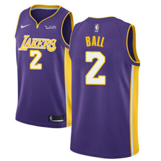 Nike Lakers #2 Lonzo Ball Purple Youth NBA Swingman Statement Edition Jersey