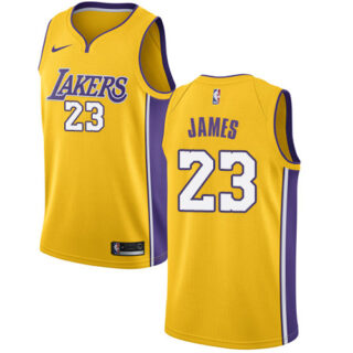 Nike Lakers #23 LeBron James Gold Youth NBA Swingman Icon Edition Jersey