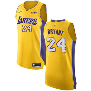 Nike Lakers #24 Kobe Bryant Gold NBA Authentic Icon Edition Jersey