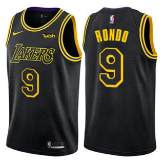 Nike Lakers #9 Rajon Rondo Black NBA Swingman City Edition Jersey