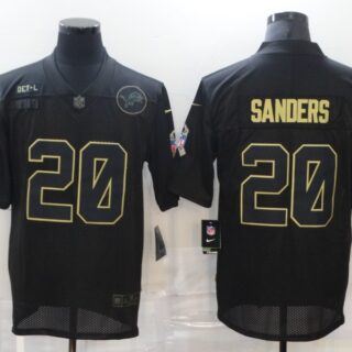 Nike Lions 20 Barry Sanders Black 2020 Salute To Service Limited Jersey