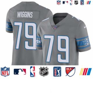 Nike Lions #79 Kenny Wiggins Gray Men's Stitched NFL Limited Rush 100th Season Jersey