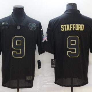 Nike Lions 9 Matthew Stafford Black 2020 Salute To Service Limited Jersey