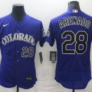 Nike Men's Colorado Rockies #28 Nolan Arenado Nike Alternate 2020 MLB Player Jersey Purple