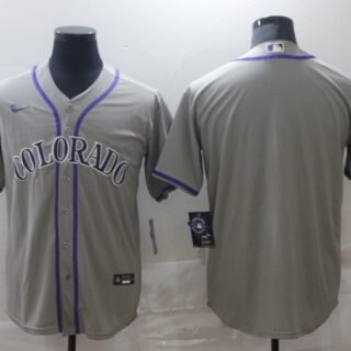 Nike Men's Colorado Rockies grey Stitched MLB Blank Cool Base Jersey