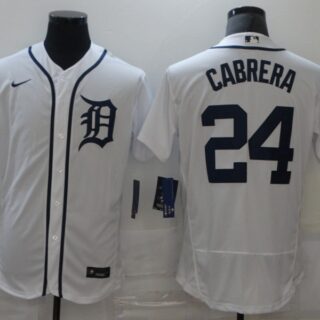 Nike Men's Detroit Tigers #24 Miguel Cabrera Flexbase White Jersey MLB Jersey