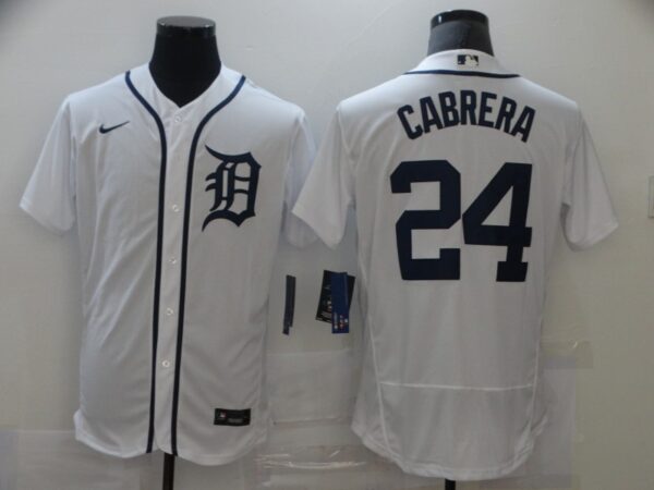 Nike Men's Detroit Tigers #24 Miguel Cabrera Flexbase White Jersey MLB Jersey