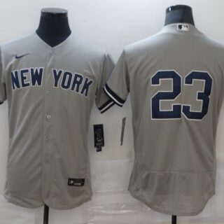 Nike Men's New York Yankees #23 Don Mattingly Gray MLB Jersey