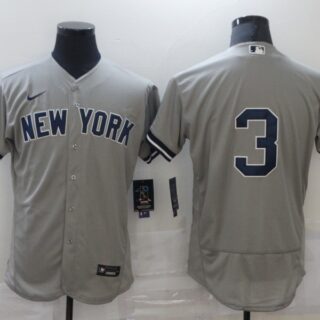Nike Men's New York Yankees #3 Babe Ruth Gray MLB Jersey