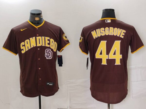 Nike Men's San Diego Padres #44 Musgrove Brown Tan Authentic Alternate Player Jerseys