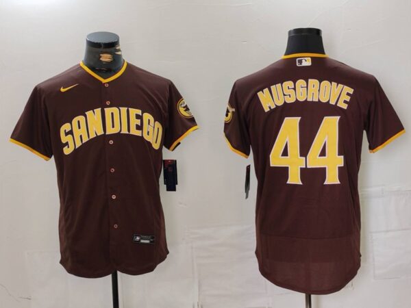 Nike Men's San Diego Padres #44 Musgrove Brown Tan Authentic Alternate Player Jerseys