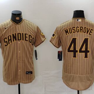 Nike Men's San Diego Padres #44 Musgrove Tan Brown Authentic Alternate Player Jerseys