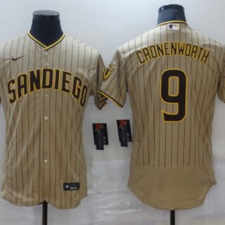 Nike Men's San Diego Padres #9 CRONENWORTH Brown Stitichen Authentic Alternate Player Jersey