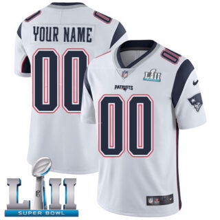 Nike NFL New England Patriots Vapor Untouchable Customized Super Bowl LII Limited White Road Youth Jersey