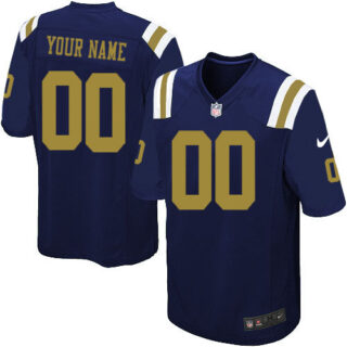 Nike NFL New York Jets Customized Elite Navy Blue Alternate Youth Jersey