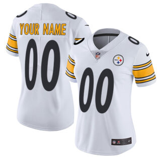 Nike NFL Pittsburgh Steelers Vapor Untouchable Customized Elite White Road Women's Jersey