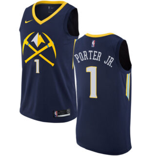 Nike Nuggets #1 Michael Porter Jr. Navy NBA Swingman City Edition Jersey