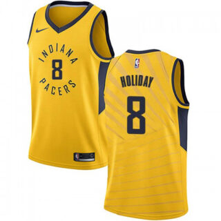Nike Pacers #8 Justin Holiday Gold NBA Swingman Statement Edition Jersey