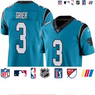 Nike Panthers #3 Will Grier Blue Alternate Men's Stitched NFL 100th Season Vapor Untouchable Limited Jersey