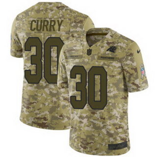 Nike Panthers #30 Stephen Curry Camo Youth Stitched NFL Limited 2018 Salute to Service Jersey