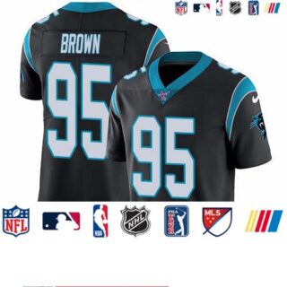 Nike Panthers #95 Derrick Brown Black Team Color Men's Stitched NFL 100th Season Vapor Untouchable Limited Jersey