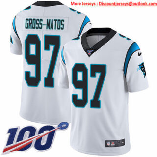 Nike Panthers #97 Yetur Gross-Matos White Men's Stitched NFL 100th Season Vapor Untouchable Limited Jersey