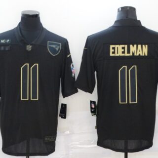 Nike Patriots 11 Julian Edelman Black 2020 Salute To Service Limited Jersey