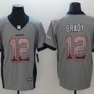 Nike Patriots 12 Tom Brady Gray Drift Fashion Limited Jersey