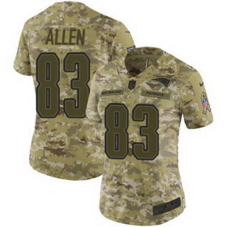 Nike Patriots #83 Dwayne Allen Camo Women's Stitched NFL Limited 2018 Salute to Service Jersey