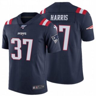 Nike Patriots 37 Damien Harris Navy 100th Season Vapor Untouchable Limited Jersey