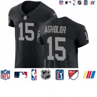 Nike Raiders #15 Nelson Agholor Black Team Color Men's Stitched NFL Vapor Untouchable Elite Jersey