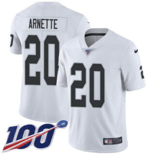 Nike Raiders #20 Damon Arnette White Men's Stitched NFL 100th Season Vapor Untouchable Limited Jersey