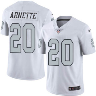 Nike Raiders #20 Damon Arnette White Men's Stitched NFL Limited Rush Jersey