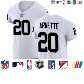 Nike Raiders #20 Damon Arnette White Men's Stitched NFL New Elite Jersey
