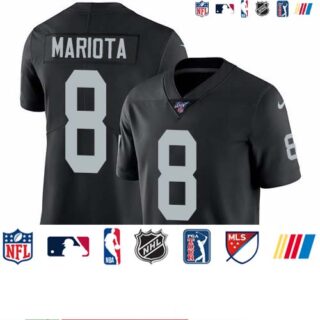 Nike Raiders #8 Marcus Mariota Black Team Color Men's Stitched NFL 100th Season Vapor Untouchable Limited Jersey