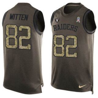 Nike Raiders #82 Jason Witten Green Men's Stitched NFL Limited Salute To Service Tank Top Jersey