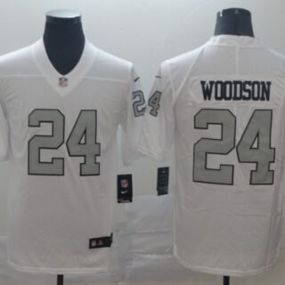 Nike Raiders 24 Charles Woodson White Color Rush Limited Jersey