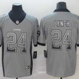 Nike Raiders 24 Marshawn Lynch Gray Drift Fashion Limited Jersey