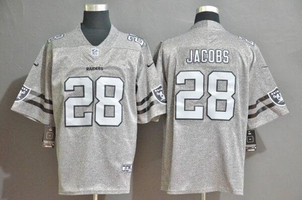 Nike Raiders 28 Josh Jacobs 2019 Gray Gridiron Gray Vapor Untouchable Limited Jersey