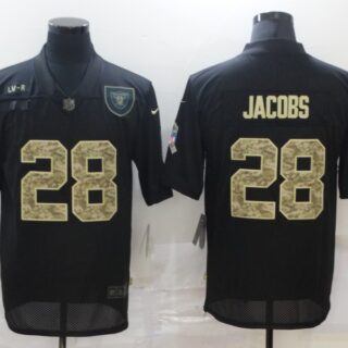 Nike Raiders 28 Josh Jacobs Black Camo 2020 Salute To Service Limited Jersey