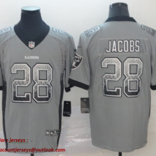 Nike Raiders 28 Josh Jacobs Gray Drift Fashion Limited Jersey