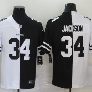 Nike Raiders 34 Bo Jackson Black And White Split Vapor Untouchable Limited Jersey
