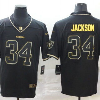 Nike Raiders 34 Bo Jackson Black Gold Vapor Untouchable Limited Jersey